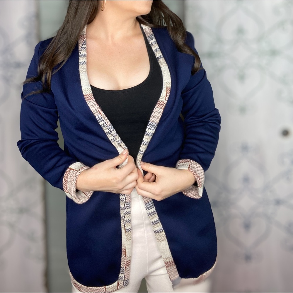 1960s Vogue Couturier Designs Vintage Cardigan Navy Blue